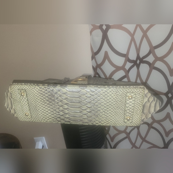 Dooney and Bourke Python-Embossed Gray Handbag - Picture 9 of 10